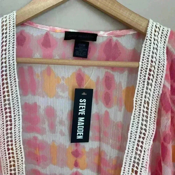 Steve Madden Tie Dye Eyelet Bathing Suit Coverup - Picture 4 of 12